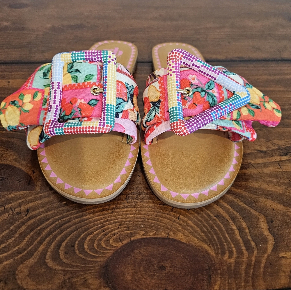 GB Girls Multi-Color Fruit Print Sandals/Shoes Easter/Summer Size 3M - Picture 2 of 6